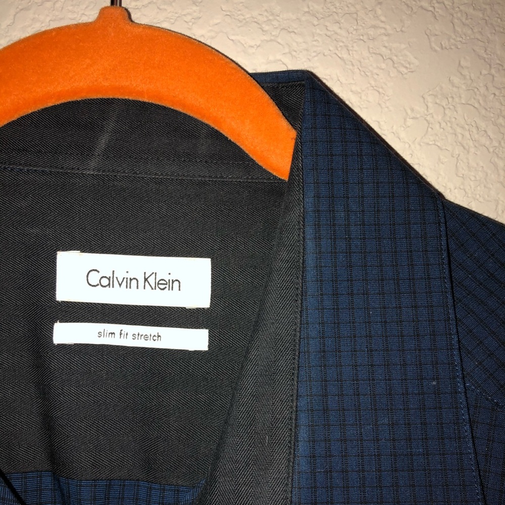 Calvin Klein navy blue dress shirt